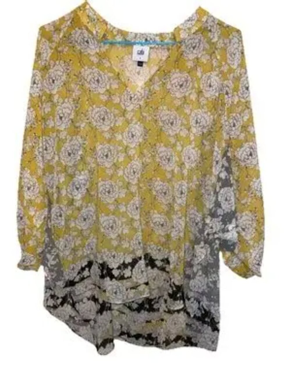 NWT Cabi Gather Blouse 5713 – Marigold Flower Short Sleeve (Size S)